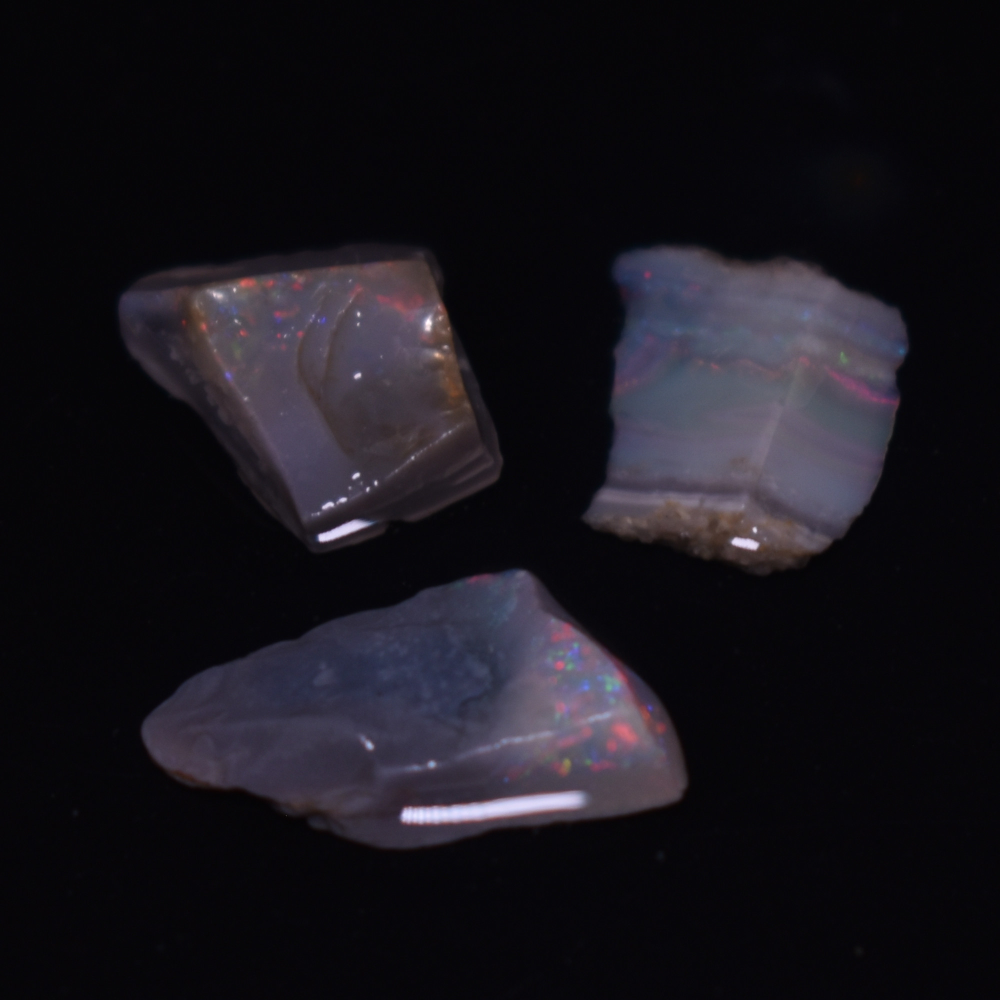 Mintabie Black Raw Rough Opals - 3 Count - Specimen from South Australia, 8.45ct weight #35 - Image 2