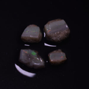 Mintabie Semi-Black Raw Rough Opals - 4 Count - Specimen from South Australia, 17.55ct weight #43