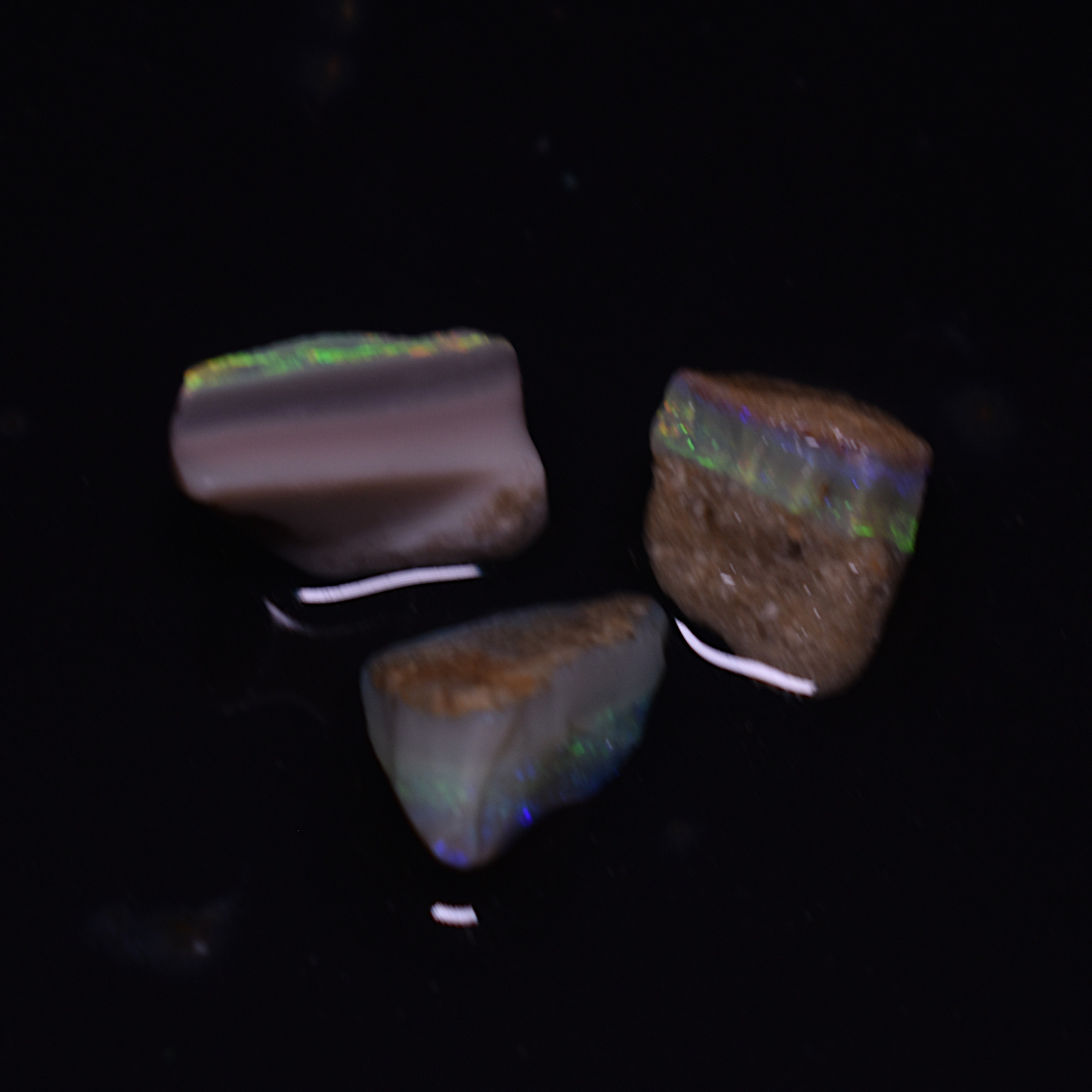Mintabie Semi-Black Raw Rough Opals - 3 Count - Specimen from South Australia, 20ct weight #50