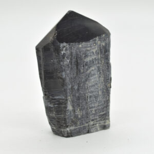 Cut Base Top Polished Black Tourmaline Crystal Freeform Point - 175 grams - #08