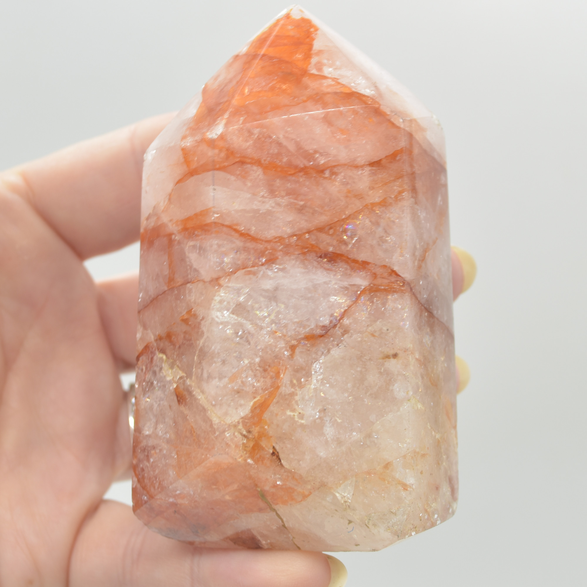 Red Hematoid Quartz Fire Quartz Crystal Point, Tower, Wand - 8.5cm - #06 - Image 4