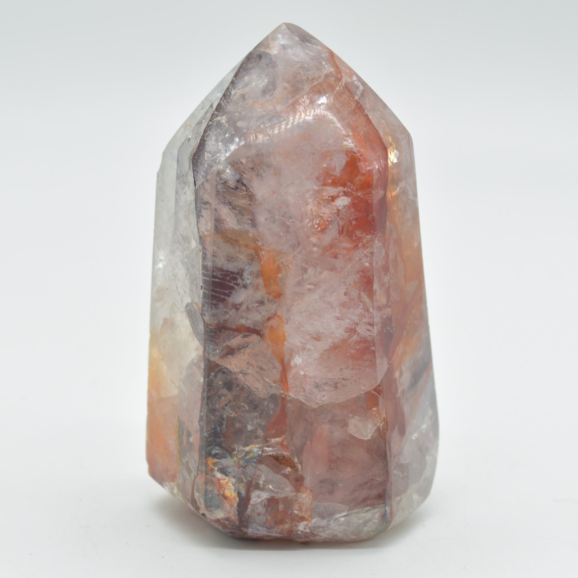 Red Hematoid Quartz Fire Quartz Crystal Point, Tower, Wand - 7.5cm - #10