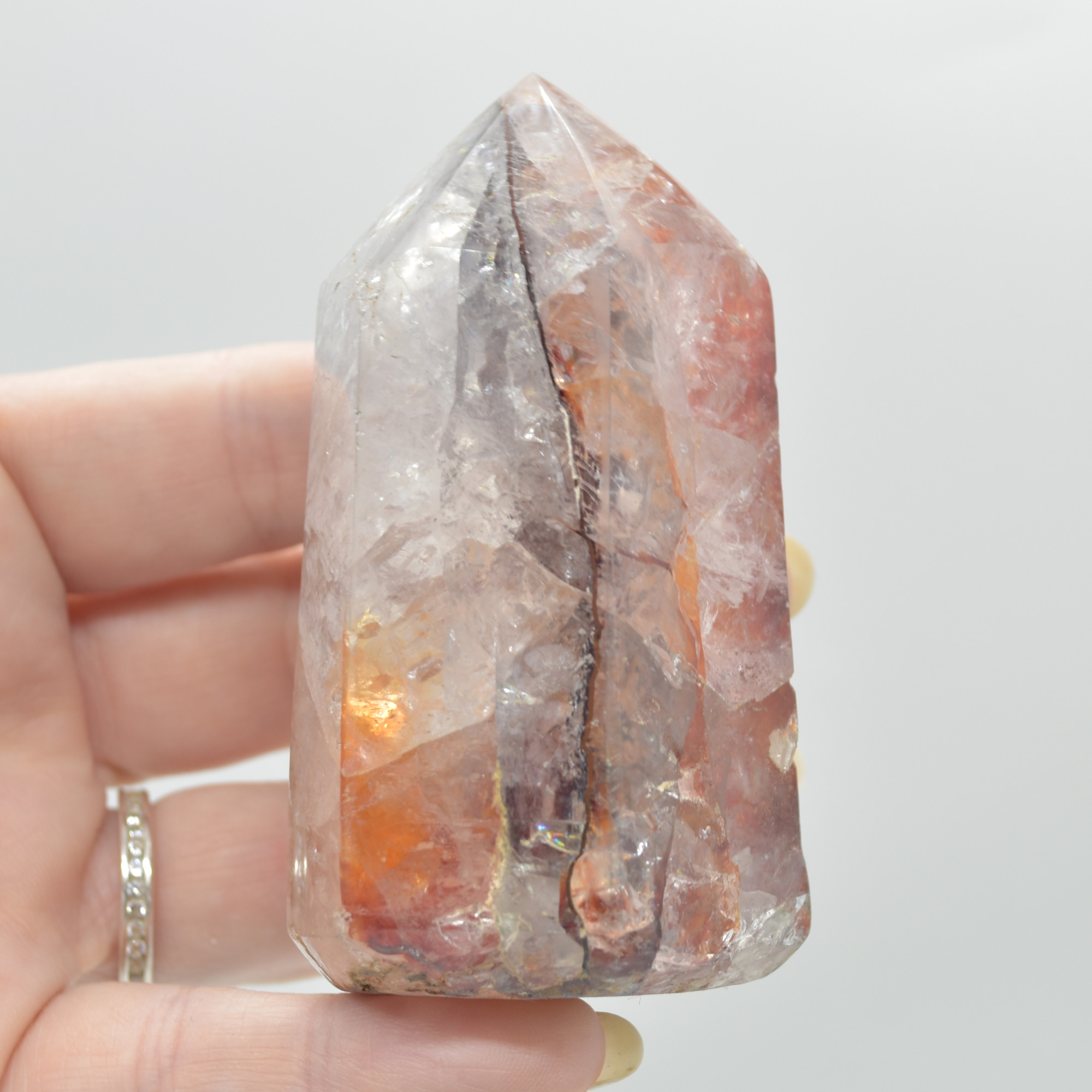 Red Hematoid Quartz Fire Quartz Crystal Point, Tower, Wand - 7.5cm - #10 - Image 4