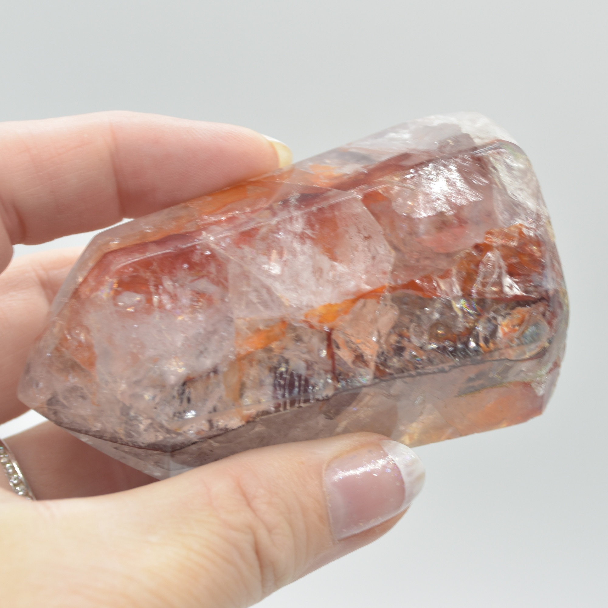 Red Hematoid Quartz Fire Quartz Crystal Point, Tower, Wand - 7.5cm - #10 - Image 6