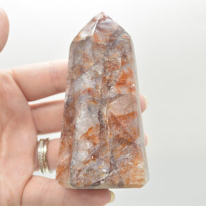 Red Hematoid Quartz Fire Quartz Crystal Point, Tower, Wand - 8.9cm - #14