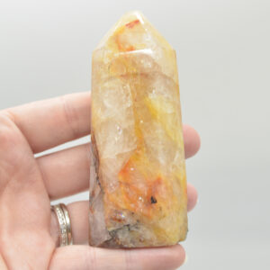 Red Hematoid Quartz Fire Quartz Crystal Point, Tower, Wand - 9cm - #17