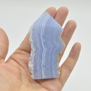 High Quality Blue Lace Agate Tower Point Slice - 7.6cm x 4cm x 1.7cm - 89 grams - #04