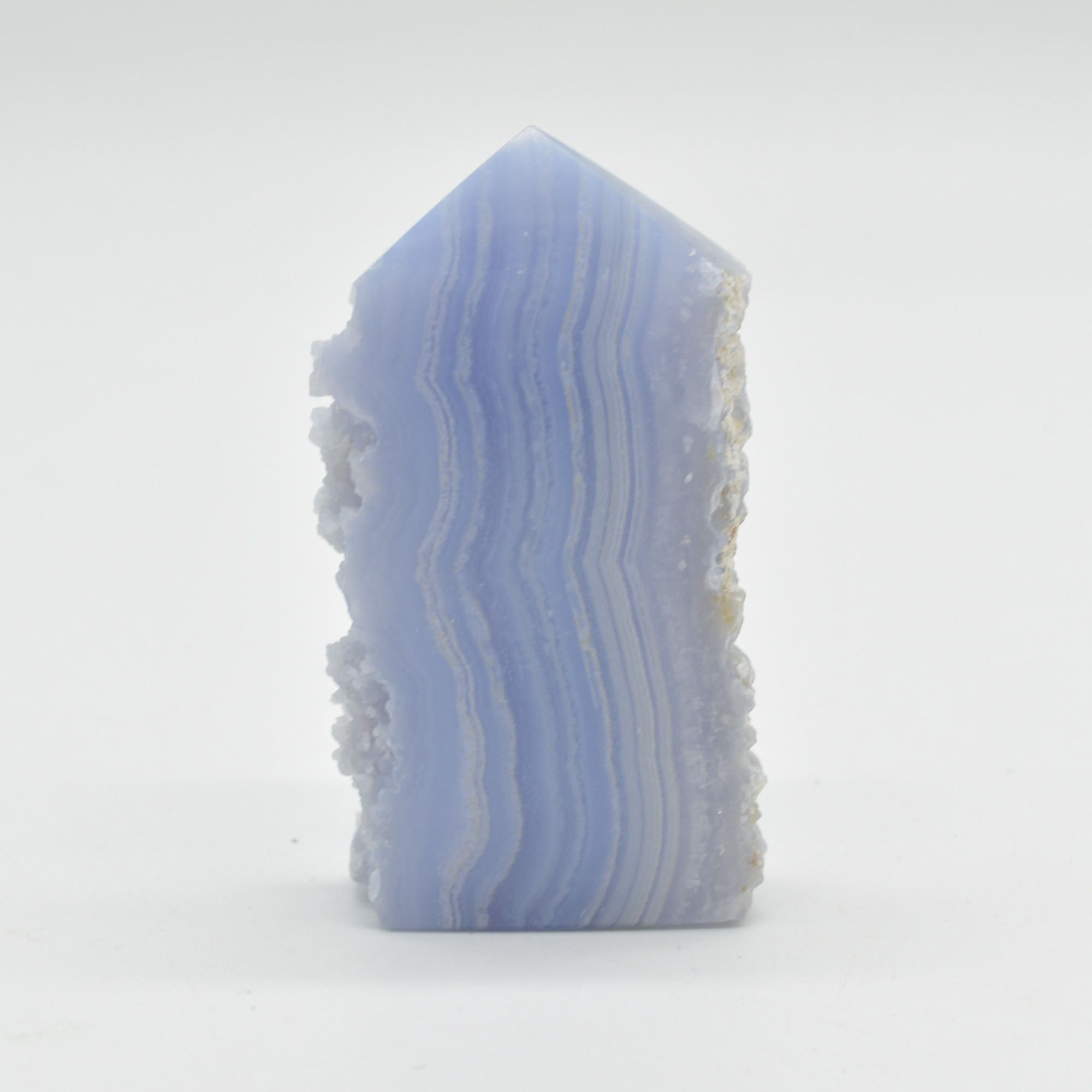 High Quality Blue Lace Agate Tower Point Slice - 7.2cm x 4cm x 1.6cm - 89 grams - #07 - Image 2