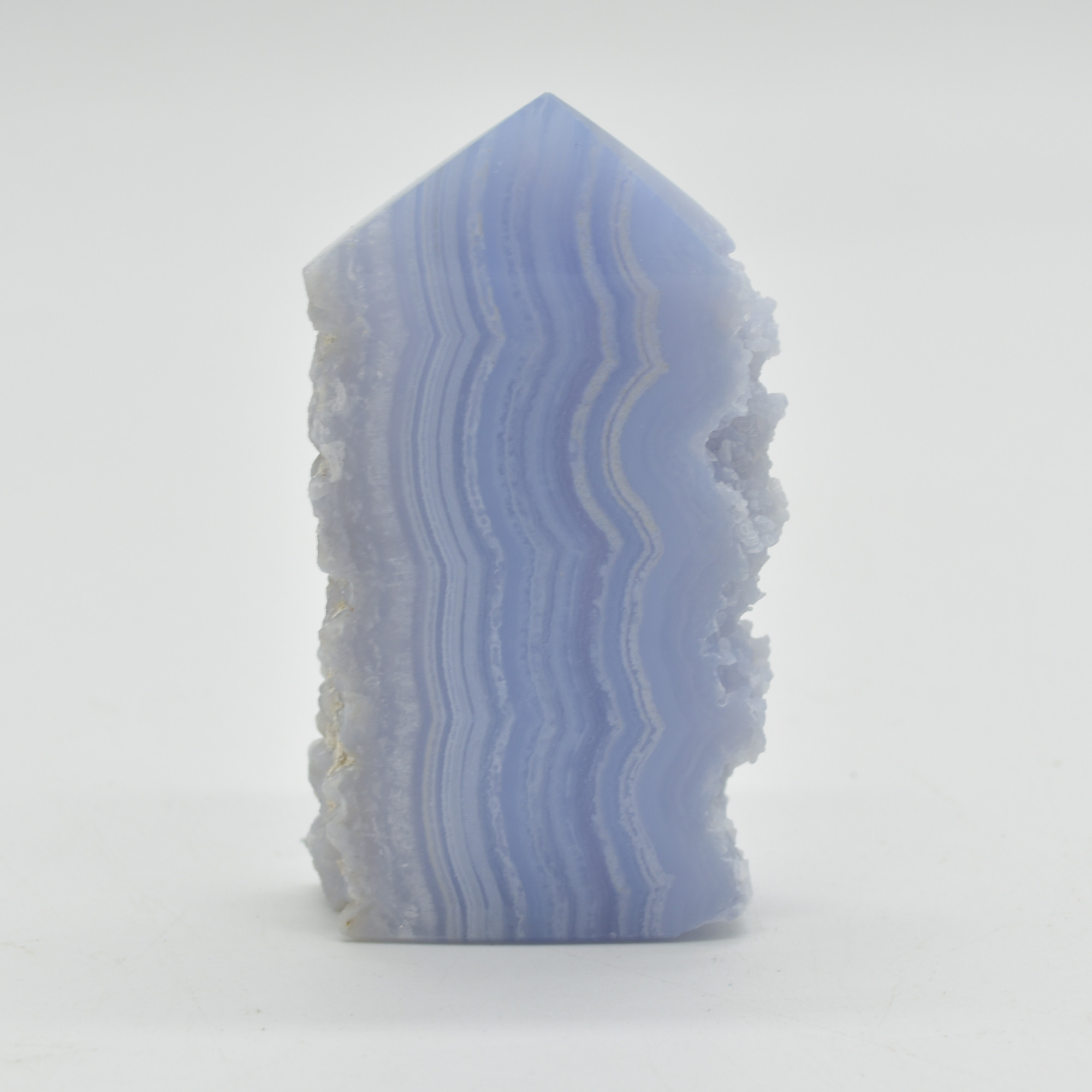 High Quality Blue Lace Agate Tower Point Slice - 7.2cm x 4cm x 1.6cm - 89 grams - #07 - Image 3