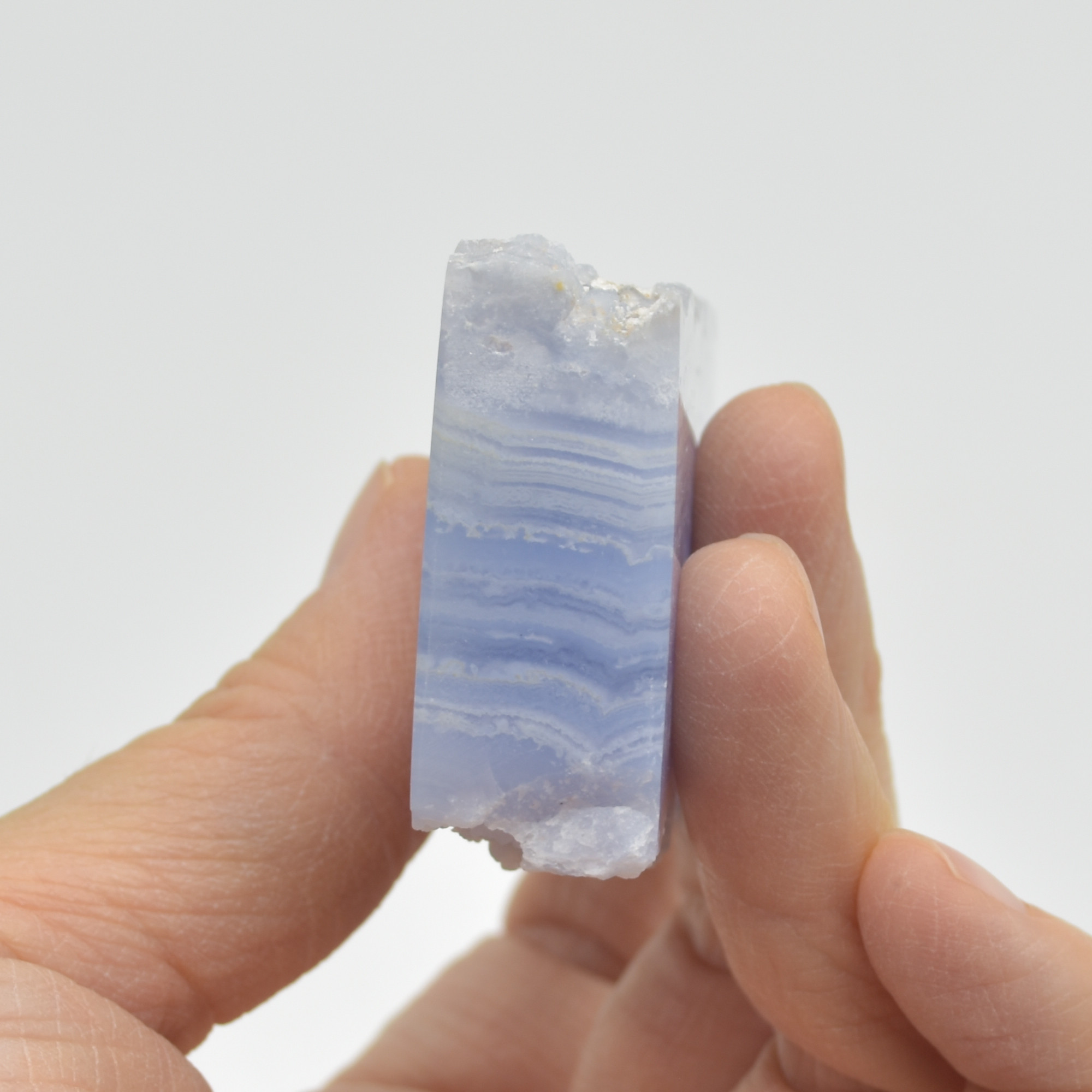 High Quality Blue Lace Agate Tower Point Slice - 7.2cm x 4cm x 1.6cm - 89 grams - #07 - Image 5
