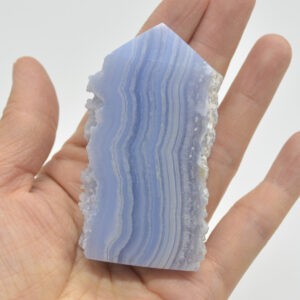 High Quality Blue Lace Agate Tower Point Slice - 7.2cm x 4cm x 1.6cm - 89 grams - #07