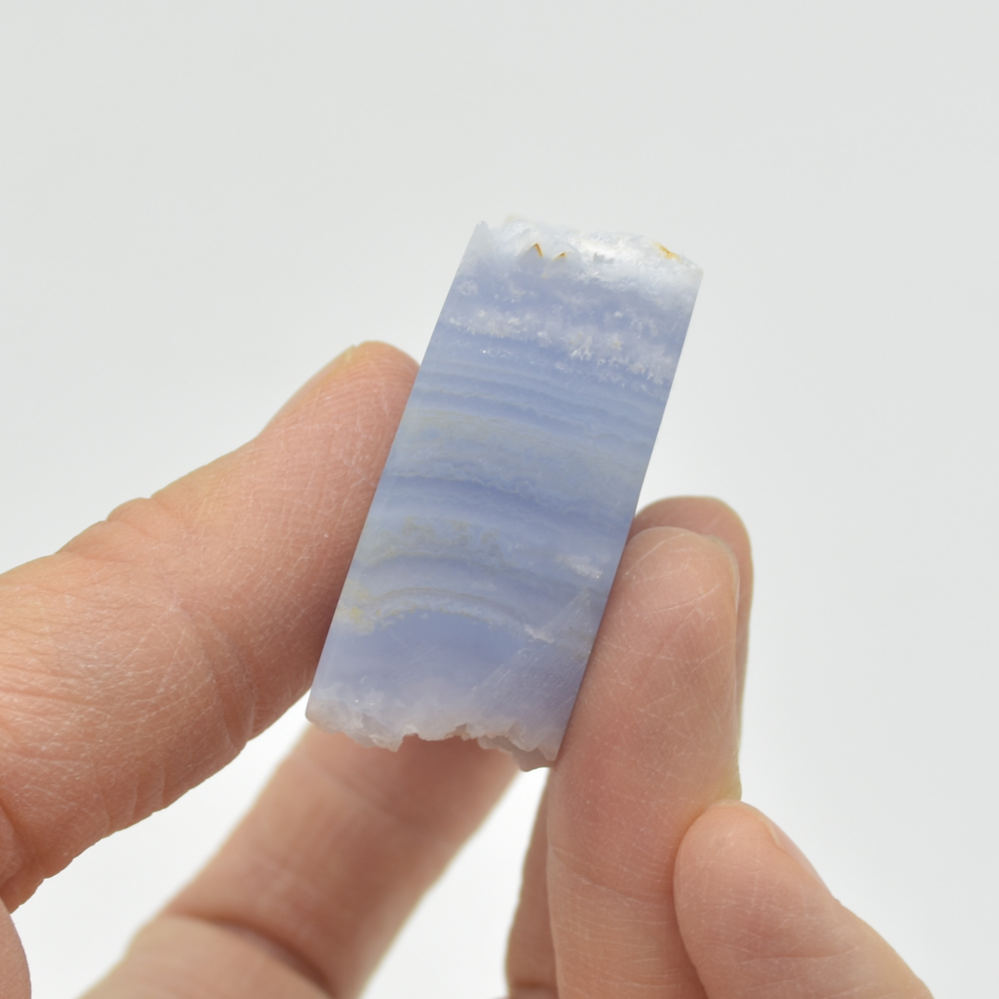High Quality Blue Lace Agate Tower Point Slice - 6.3cm x 3.5cm x 1.6cm - 72 grams - #08 - Image 5