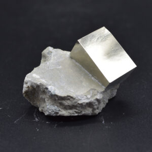 Pyrite Natural Crystal Cube Cluster in Basalt Matrix from Navajun, Spain, Fools Gold, 64 grams #22