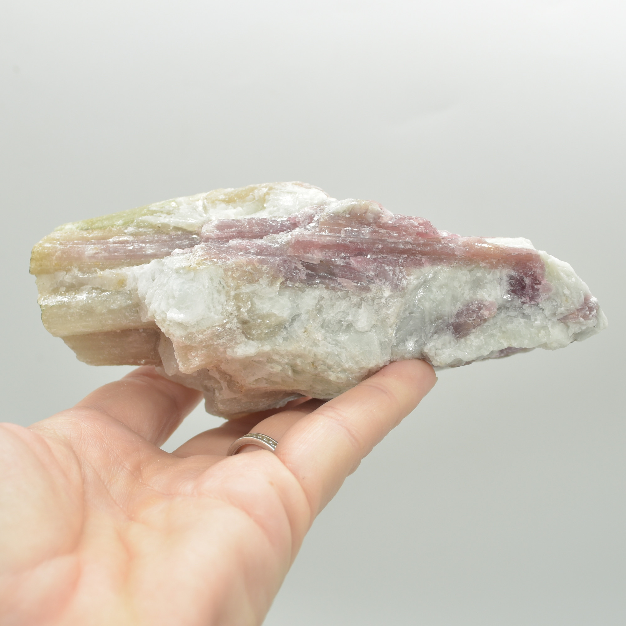 Raw Rubelite - Quartz Matrix with Pink Tourmaline Specimen Rock - 454 grams #01 - Image 5