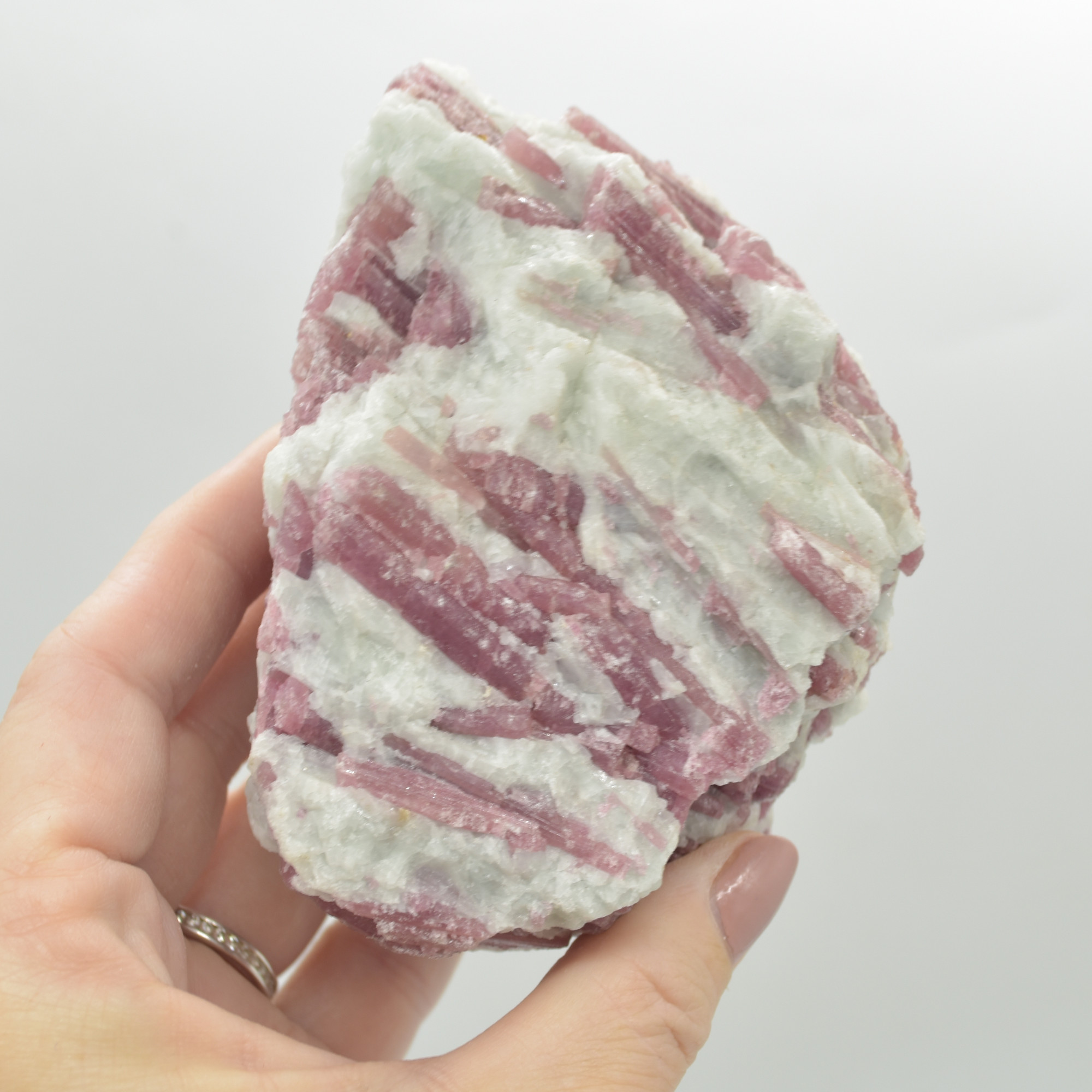 Raw Rubelite - Quartz Matrix with Pink Tourmaline Specimen Rock - 660 grams #19 - Image 5
