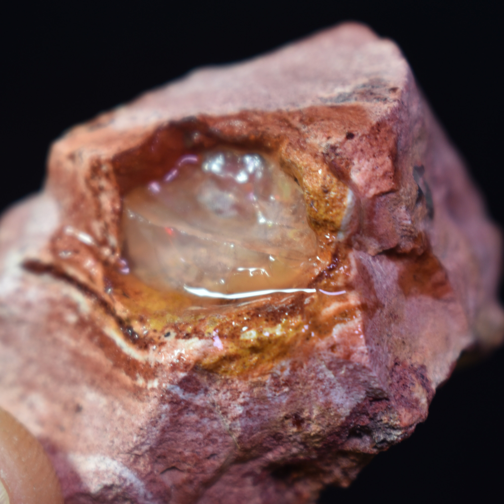 Mexican Rough Raw Contraluz Fire Opal in Matrix Specimen Stone - 146ct #02 - Image 3
