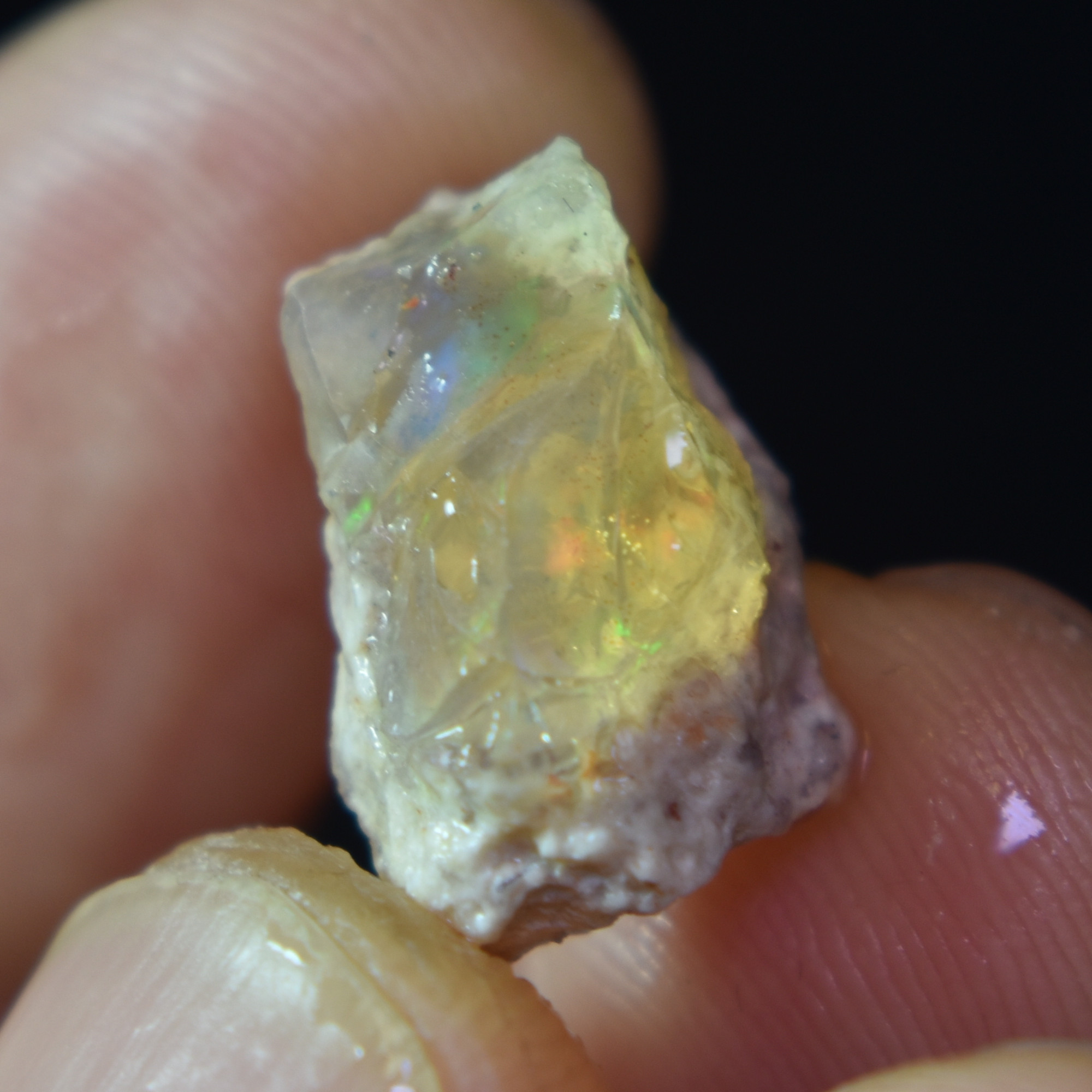 Mexican Rough Contraluz Raw Fire Opal in Matrix Specimen Stone - 6.6ct #22