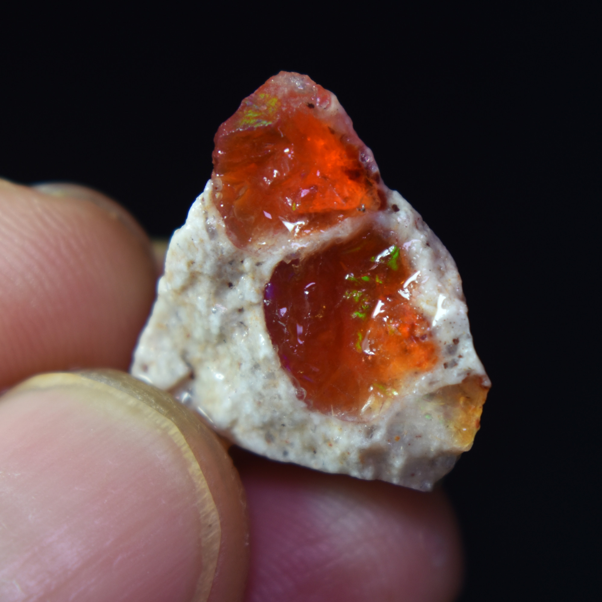 Mexican Rough Raw Fire Opal in Matrix Specimen Stones - 6 count - 67.5ct #47 - Image 2