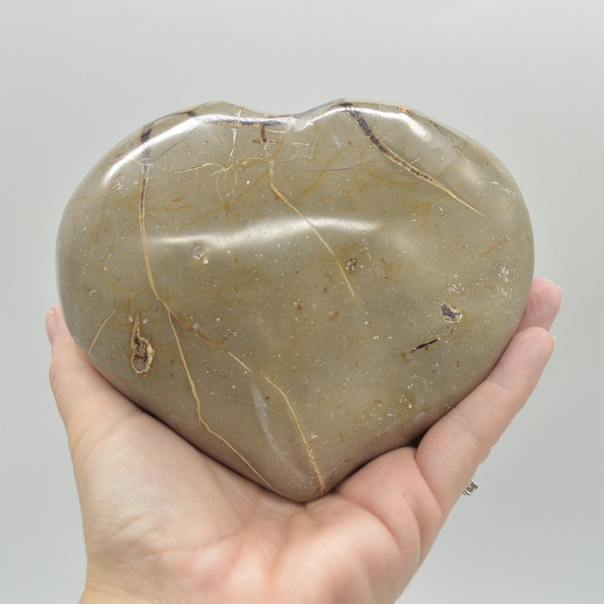 Large Septarian (AKA Dragon Stone) Crystal Puffy Heart - 10.5cm - 1160 grams #03 - Image 4