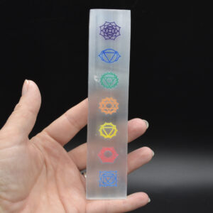Selenite (Satin Spar) Chakra Rectangular Charging Plate - 15cm - 1 Count