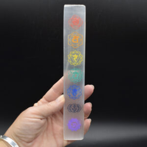 Selenite (Satin Spar) Coloured Chakra Rectangular Charging Plate - 20cm - 1 Count