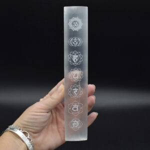 Selenite (Satin Spar) Chakra Rectangular Charging Plate - 20cm - 1 Count