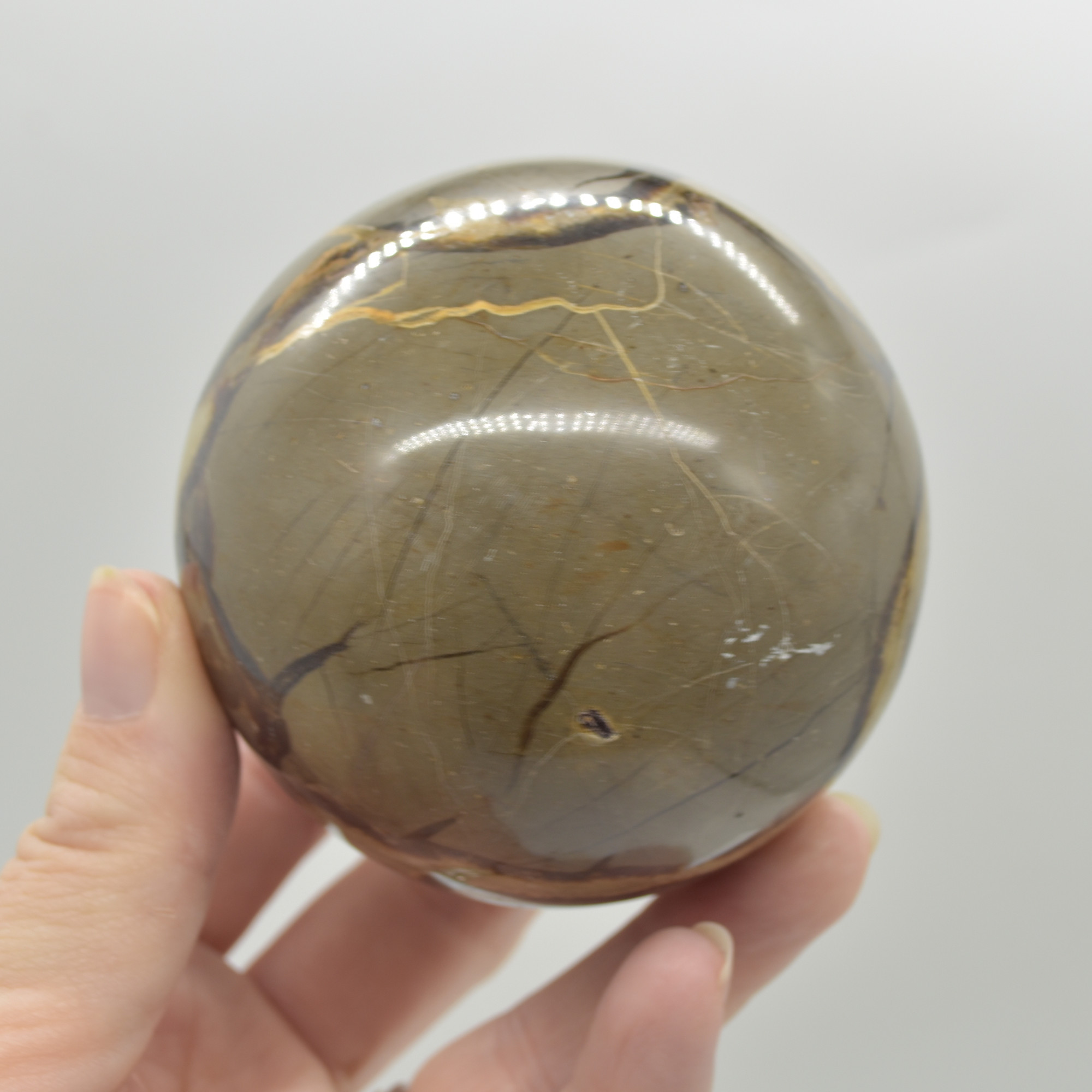 Septarian (AKA Dragon Stone) Crystal Sphere Ball - 576 grams - 7cm #03 - Image 5