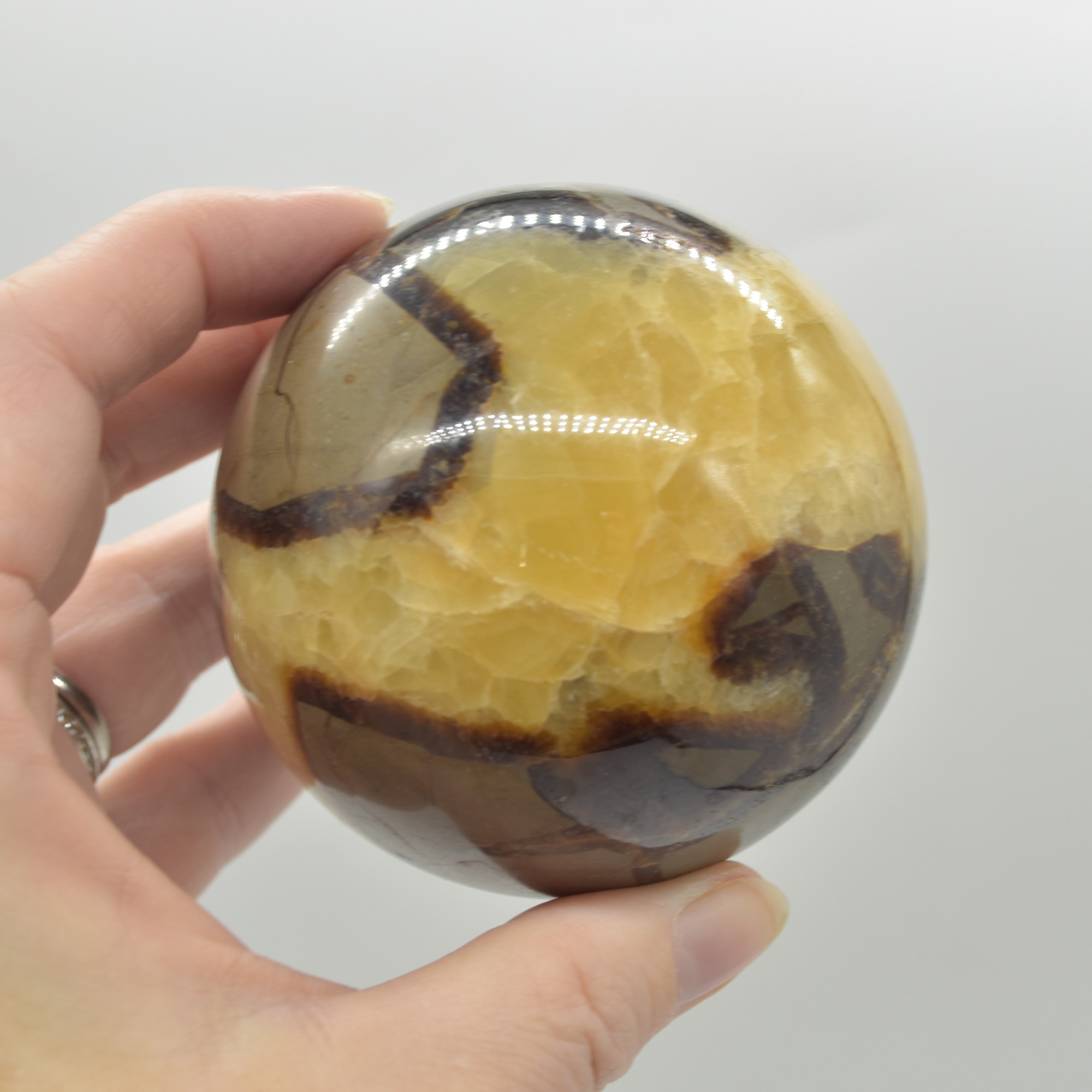 Septarian (AKA Dragon Stone) Crystal Sphere Ball - 547 grams - 7cm #04 - Image 4