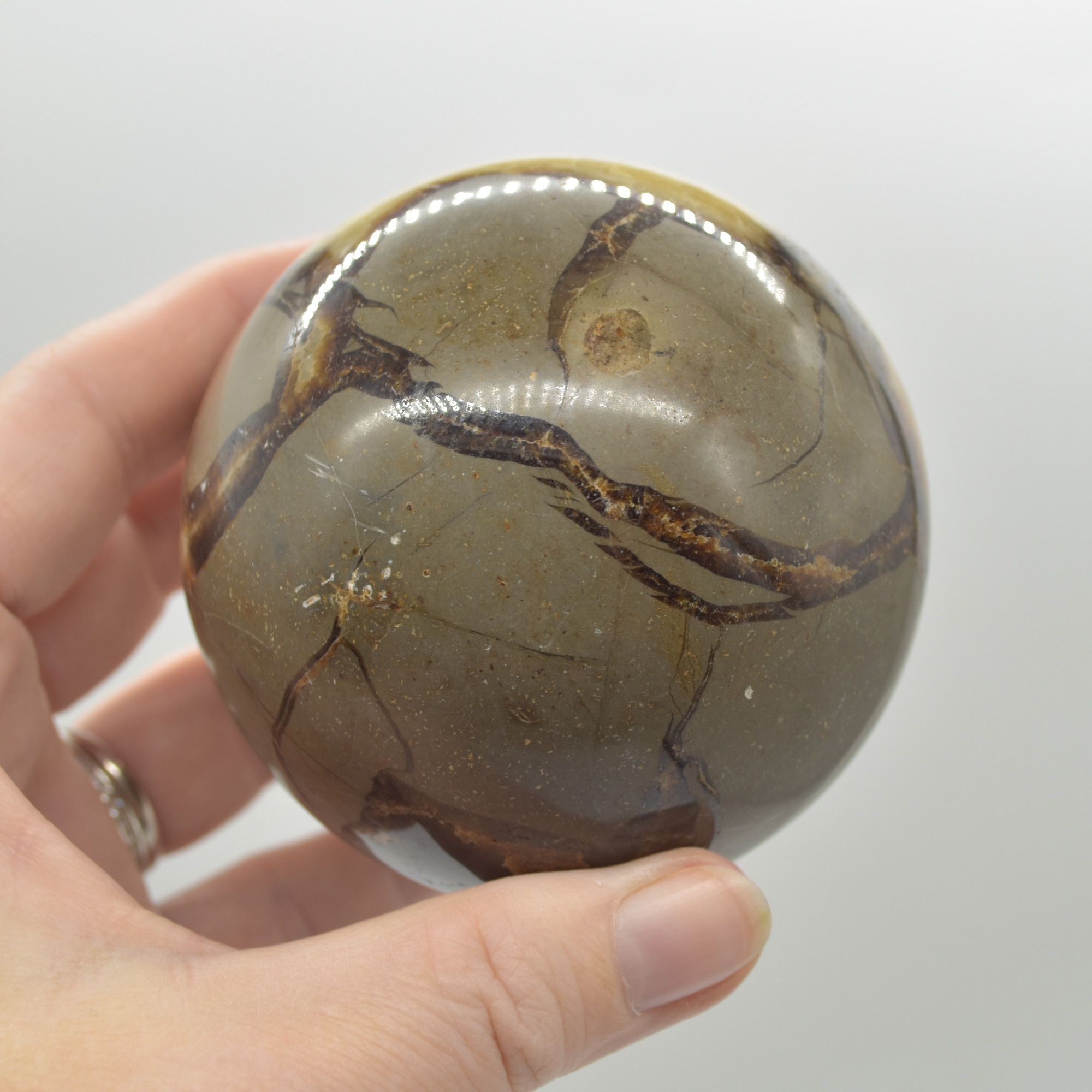 Septarian (AKA Dragon Stone) Crystal Sphere Ball - 547 grams - 7cm #04 - Image 5