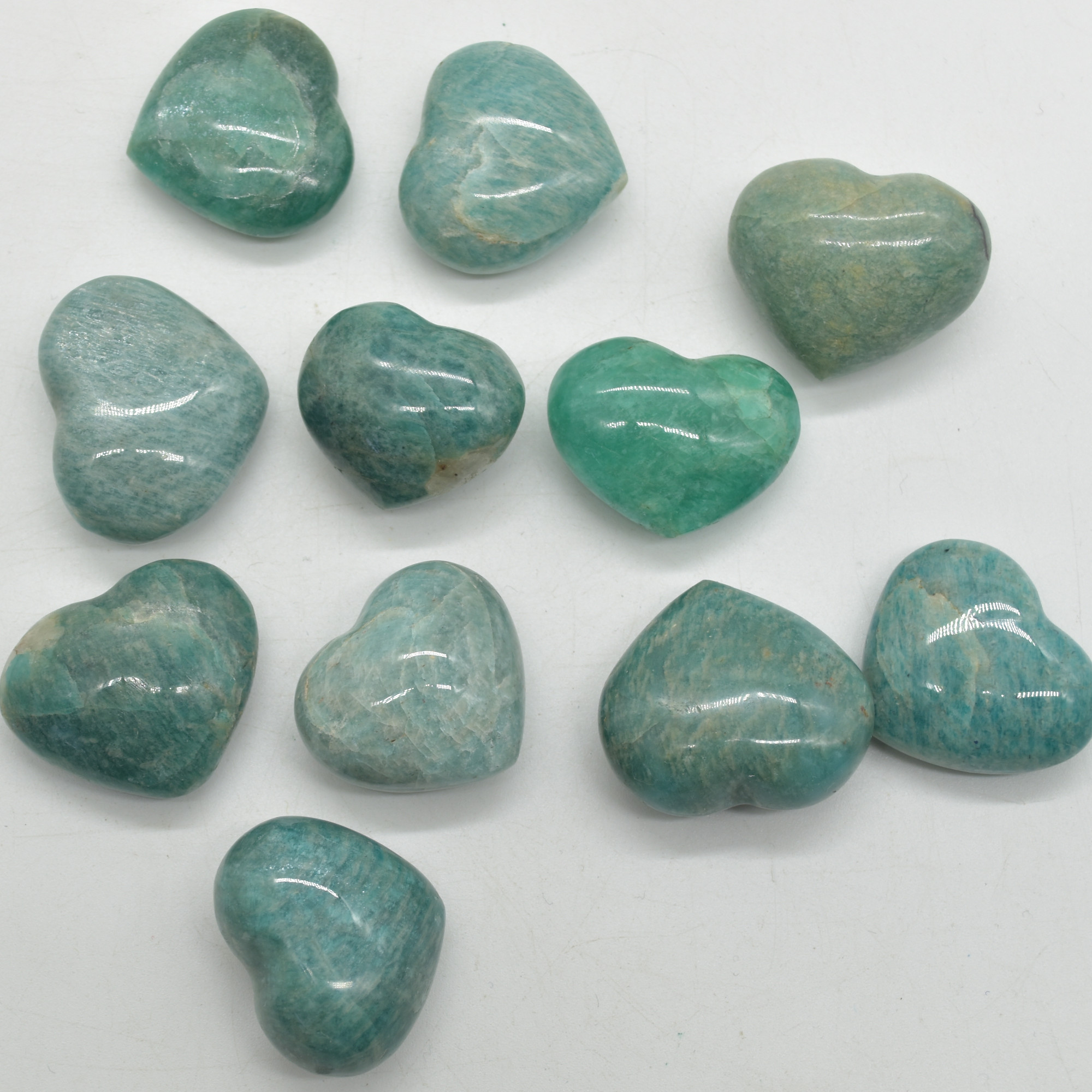 Amazonite Crystal Puffy Heart - 3cm - 3.5cm - 1 Count