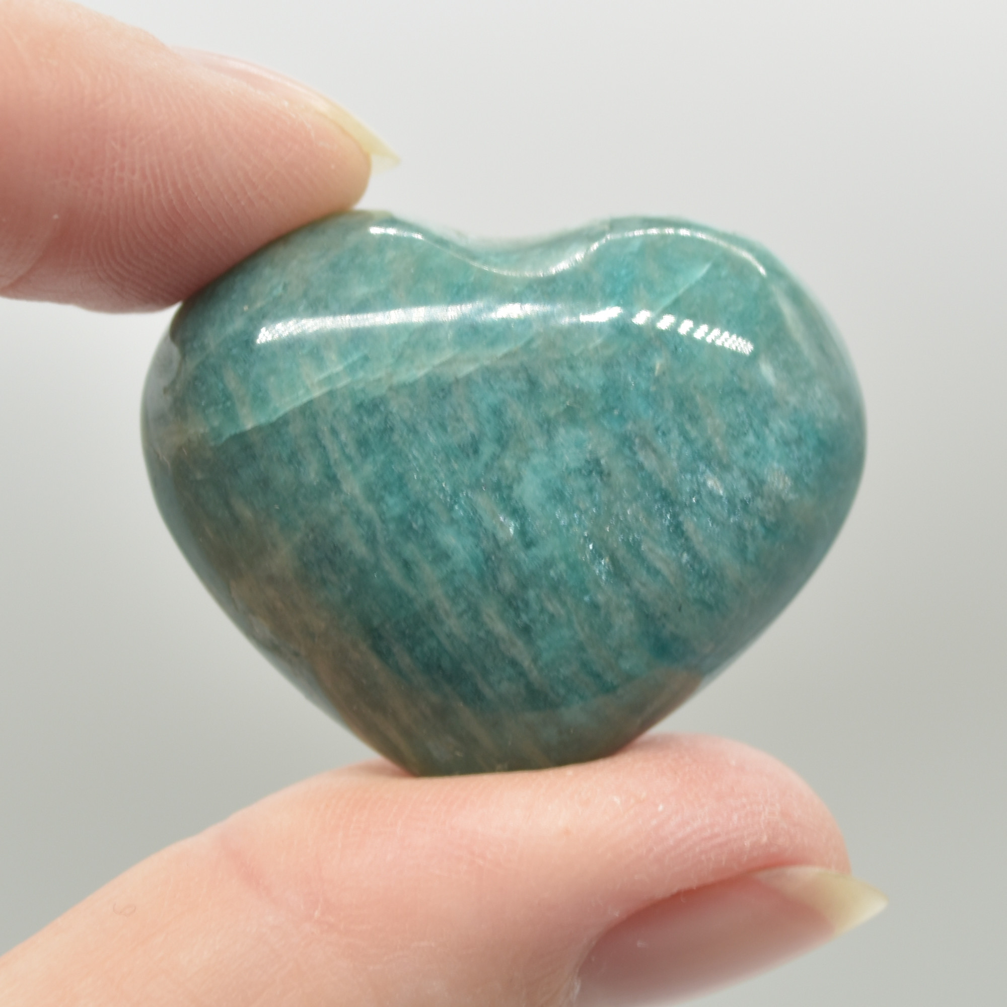 Amazonite Crystal Puffy Heart - 3cm - 3.5cm - 1 Count - Image 4