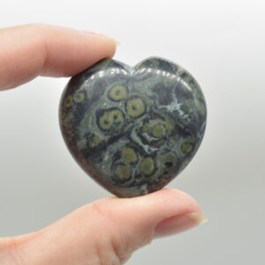 Kambaba Jasper Crystal Puffy Heart - 4cm x 1.5cm - 1 Count