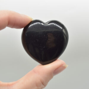 Black Sheen Obsidian Crystal Puffy Heart - 4cm x 1.5cm - 1 Count