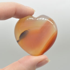Red Agate Crystal Puffy Heart - 4cm x 1.5cm - 1 Count