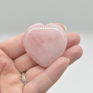 Rose Quartz Crystal Puffy Heart - 4cm x 1.5cm - 1 Count