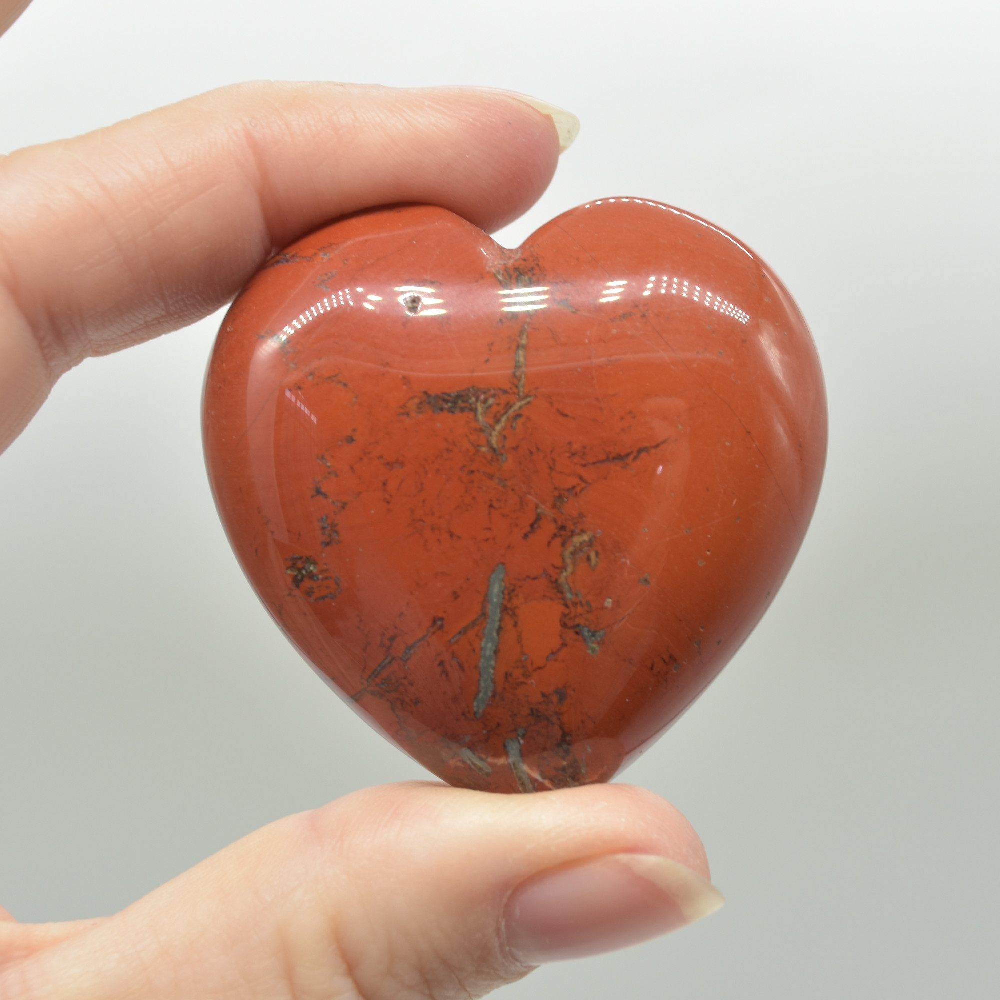 Red Jasper Crystal Puffy Heart - 4.5cm - 1 Count