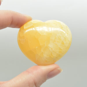 Yellow Calcite Crystal Puffy Heart - 4.5cm - 1 Count
