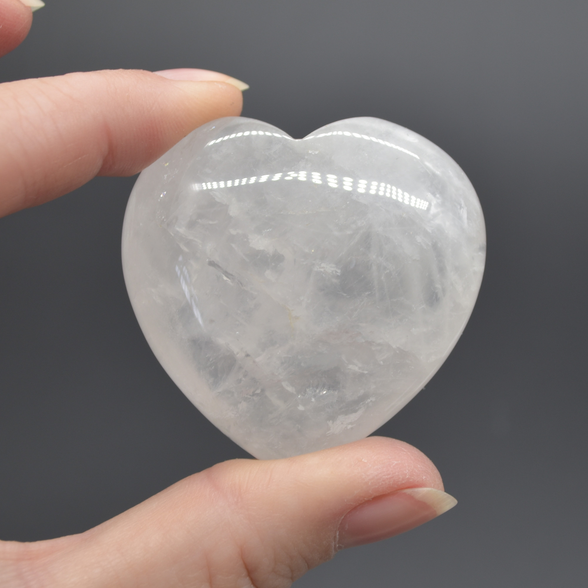 Crystal Quartz Crystal Puffy Heart - 4.5cm - 1 Count - Image 3