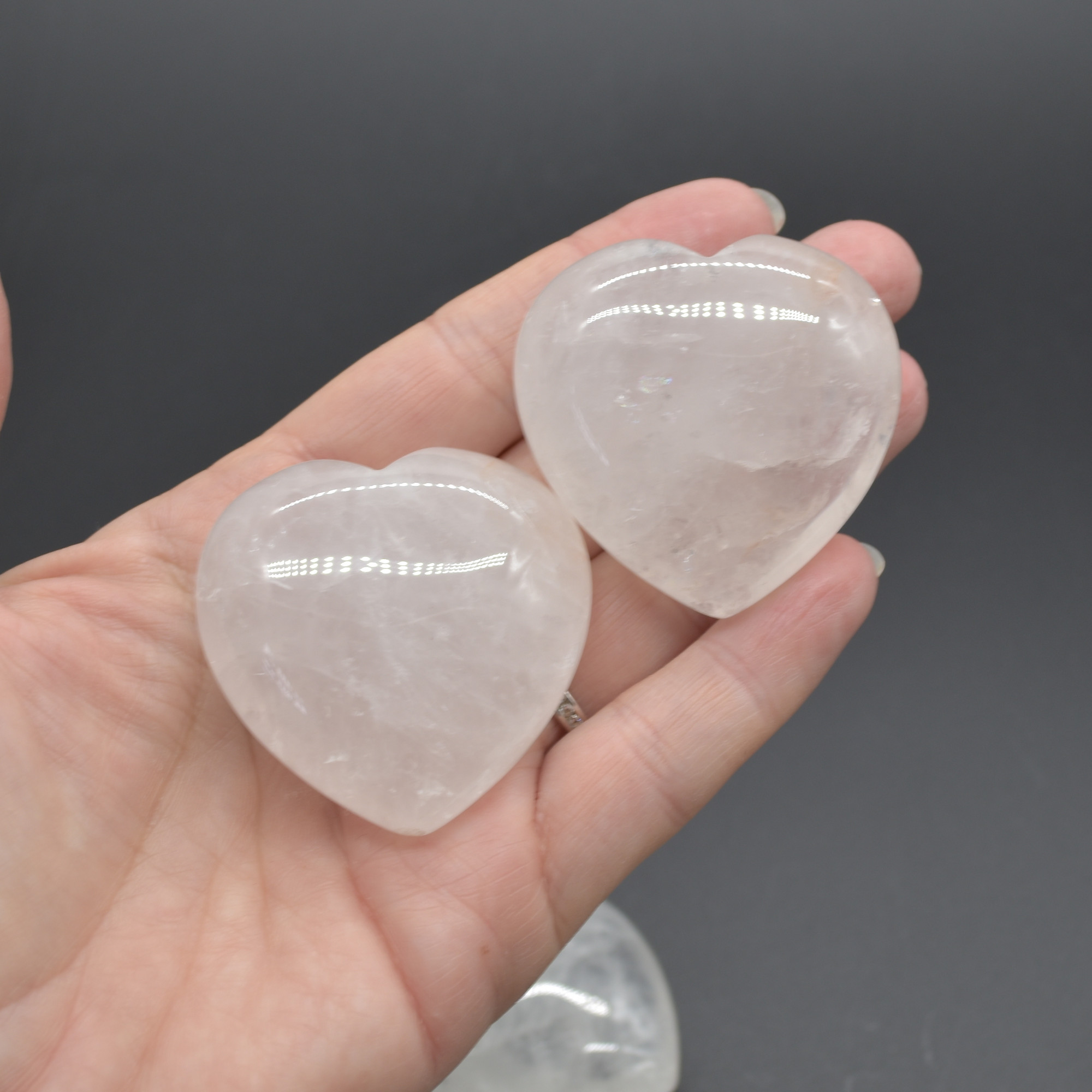 Crystal Quartz Crystal Puffy Heart - 4.5cm - 1 Count - Image 4