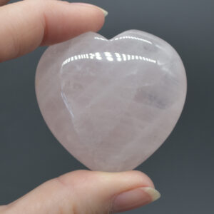 Rose Quartz Crystal Puffy Heart - 4.5cm - 1 Count