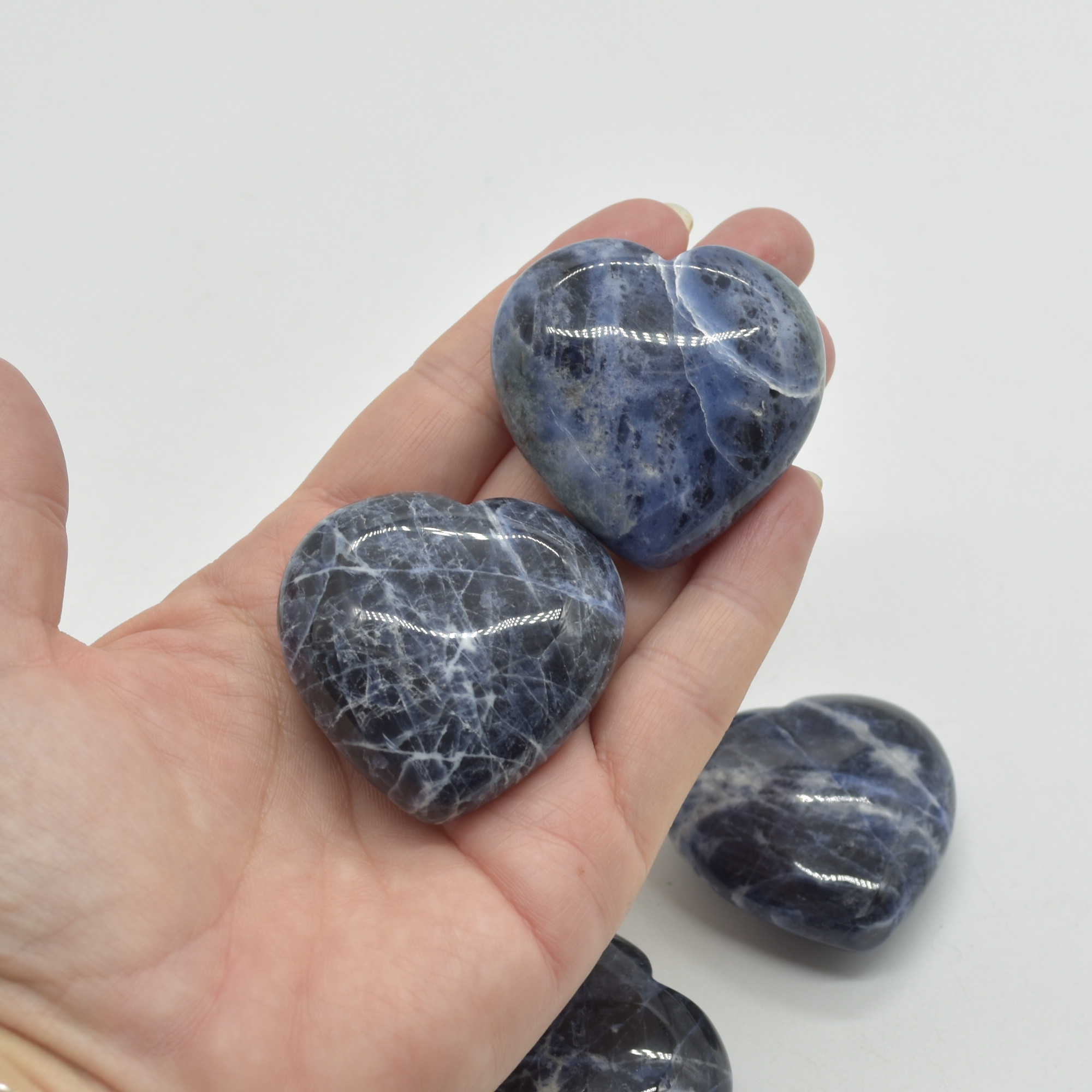 Sodalite Crystal Puffy Heart - 4.5cm - 1 Count - Image 4