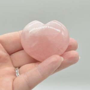 Rose Quartz Crystal Puffy Heart - 4.5cm x 2.5cm - 1 Count