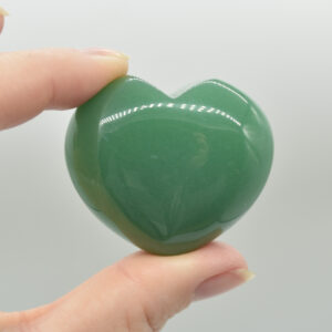 Green Aventurine Crystal Puffy Heart - 4.5cm x 2.5cm - 1 Count