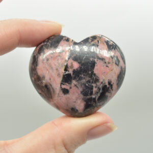 Rhodonite Crystal Puffy Heart - 4.5cm x 2.5cm - 1 Count