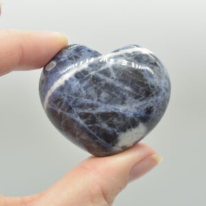 Sodalite Crystal Puffy Heart - 4.5cm x 2.5cm - 1 Count