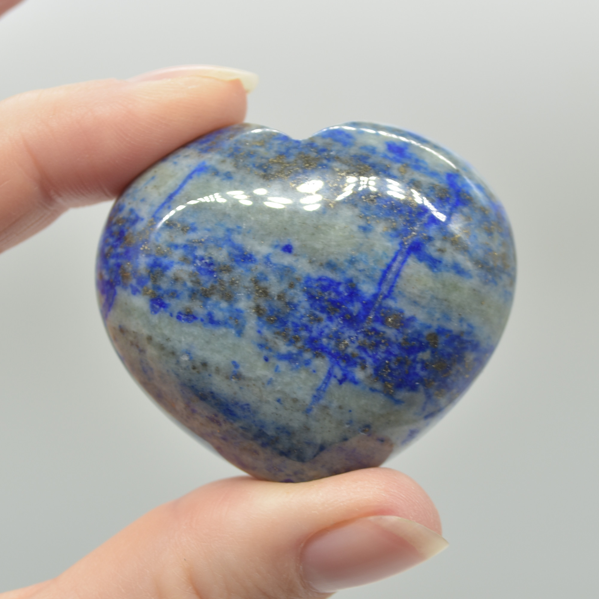 Lapis Lazuli Crystal Puffy Heart - 4.5cm x 2.5cm - 1 Count - Image 3