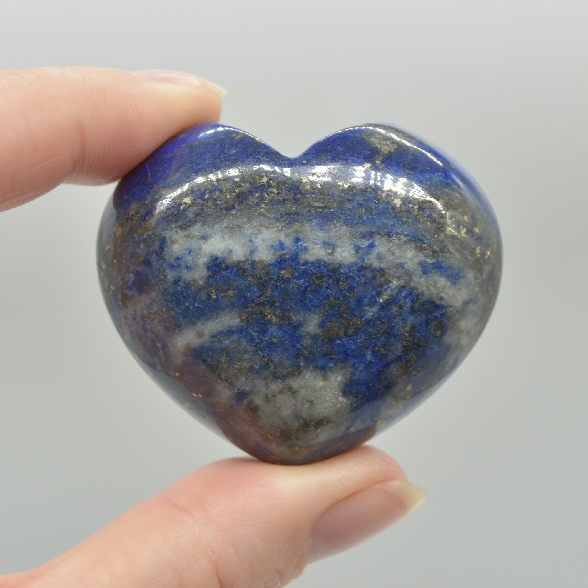 Lapis Lazuli Crystal Puffy Heart - 4.5cm x 2.5cm - 1 Count