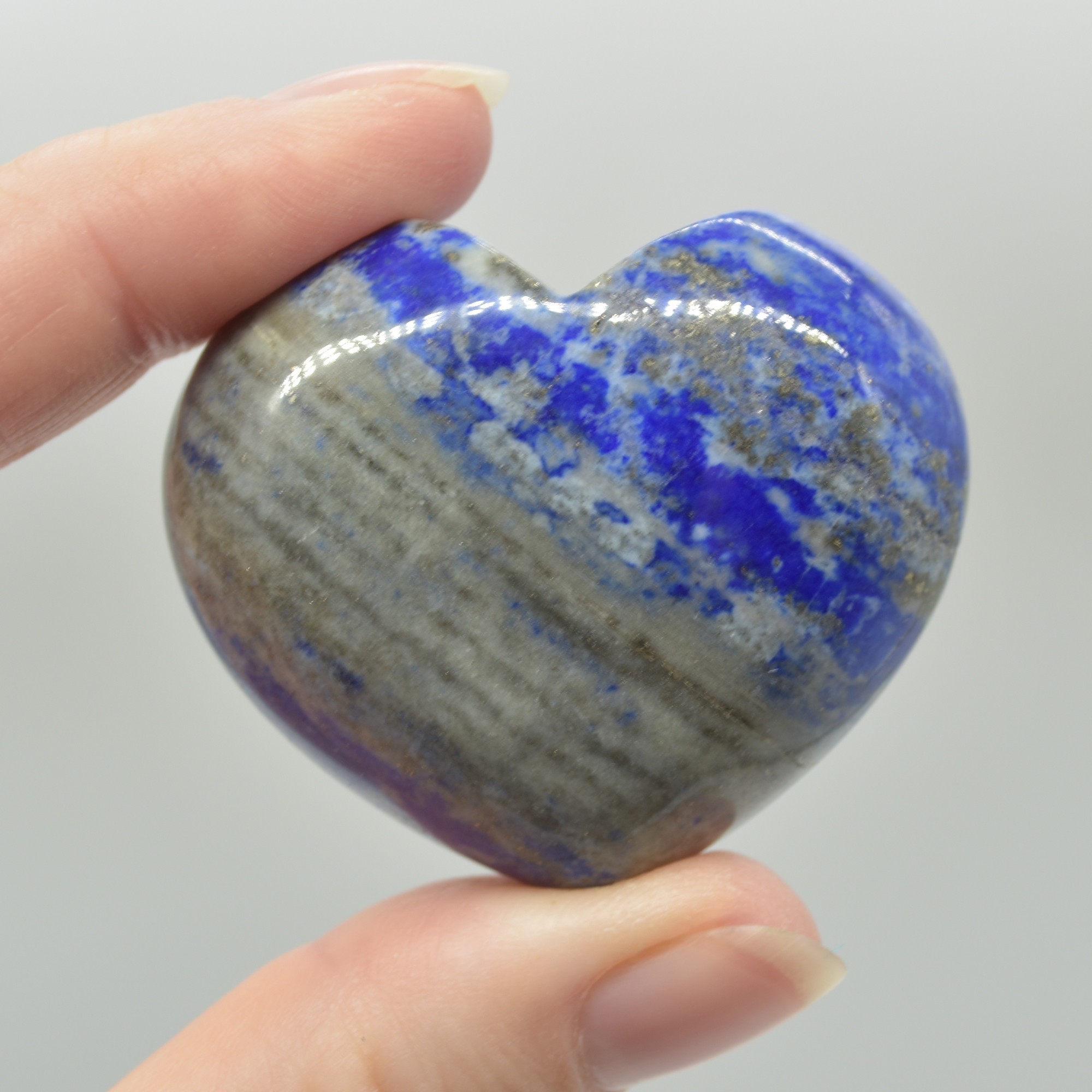 Lapis Lazuli Crystal Puffy Heart - 4.5cm x 2.5cm - 1 Count - Image 4