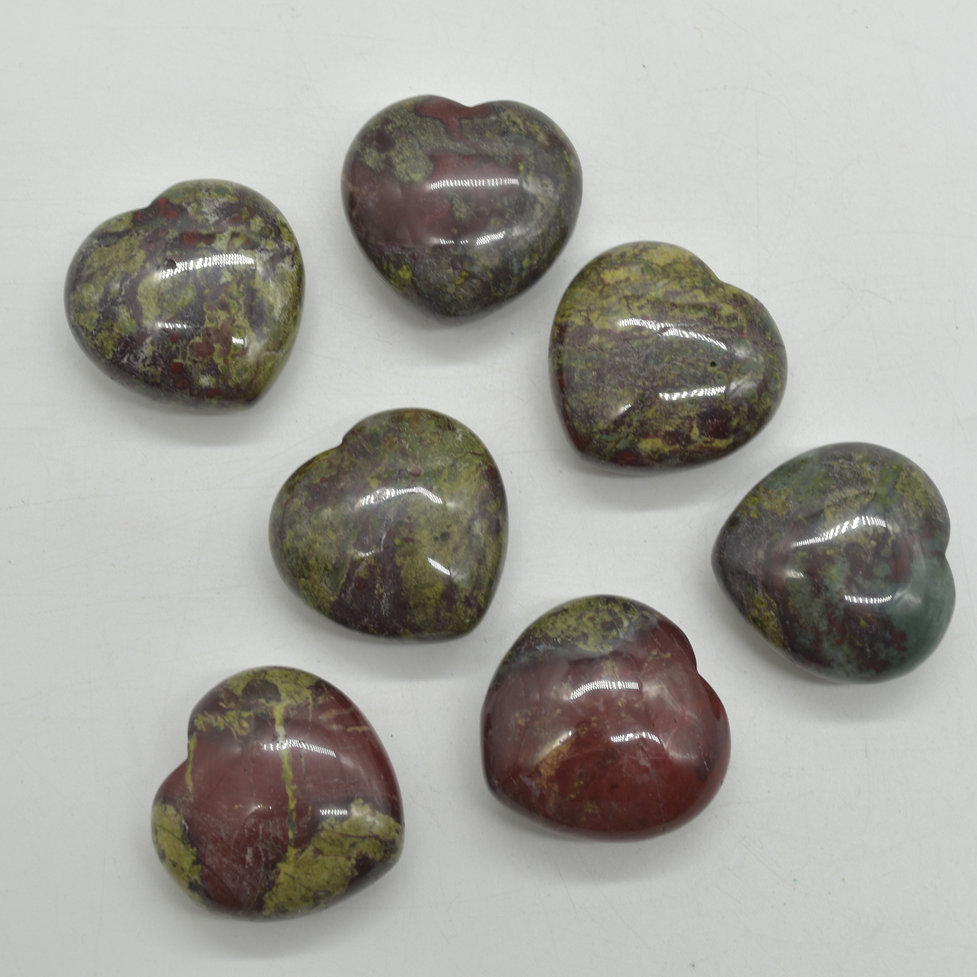 Dragon Blood Jasper Crystal Puffy Heart - 4cm - 1 Count - Image 2