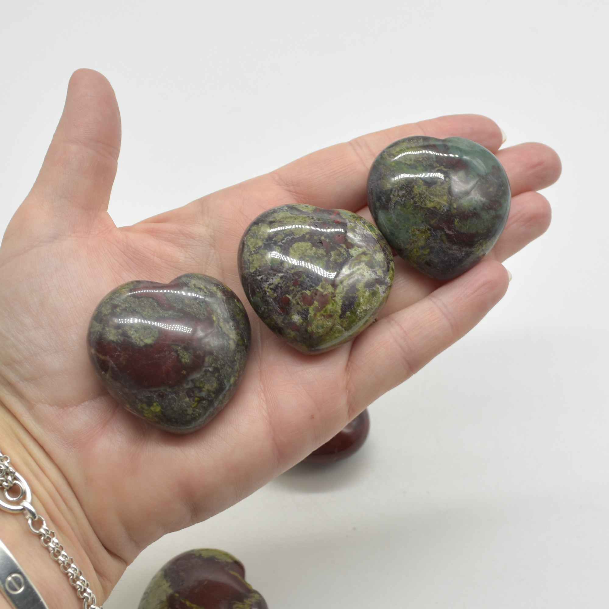 Dragon Blood Jasper Crystal Puffy Heart - 4cm - 1 Count - Image 4